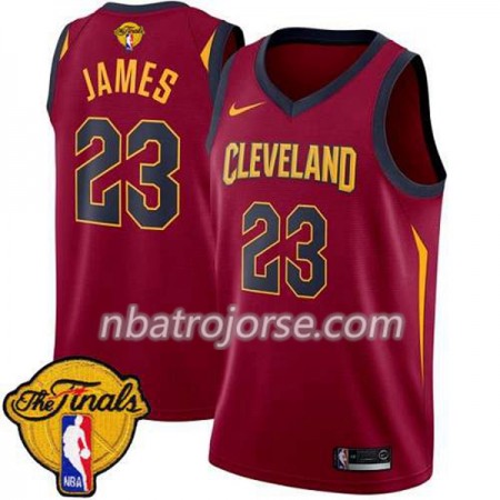 Män Cleveland Cavaliers Tröja LeBron James 23 2018 NBA Finals Nike Röd Swingman